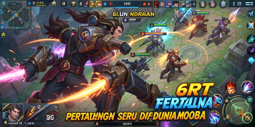 Tampilan gameplay seru penuh aksi MOBA
