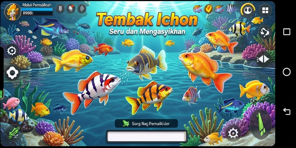 Tampilan gameplay Tembak Ikan yang seru dan menantang.