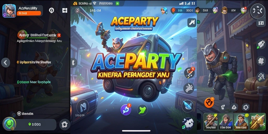 Screenshot utama ACEPARTY menampilkan antarmuka pembersihan perangkat.