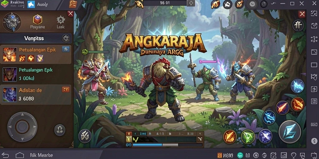 Tampilan gameplay ARPG yang epik di ANGKARAJA, penuh aksi dan petualangan.