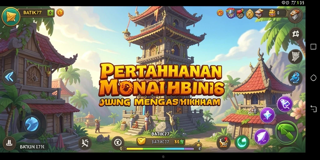 Tangkapan layar gameplay dari BATIK77 menampilkan aksi pertahanan yang mendebarkan.
