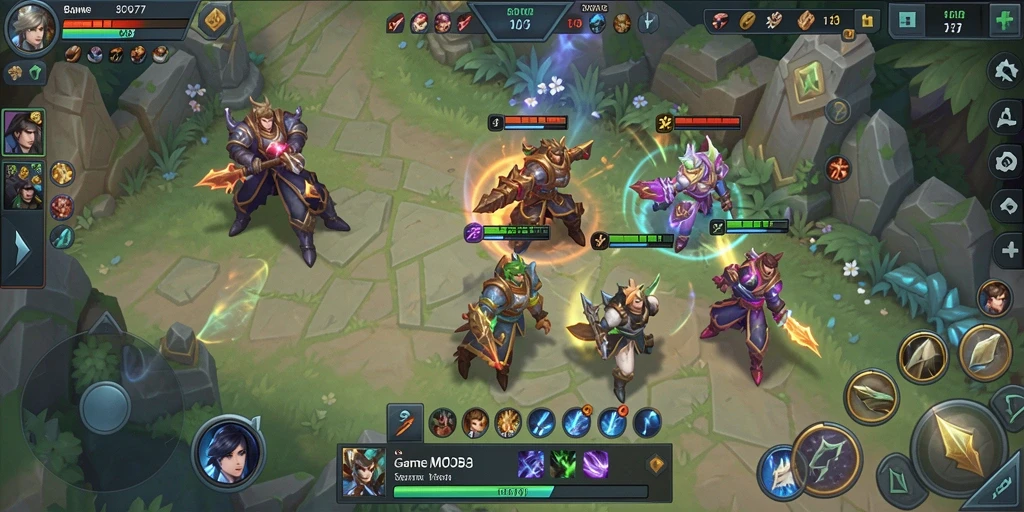 Screenshot gameplay BOWO77 yang penuh aksi dalam pertempuran tim.