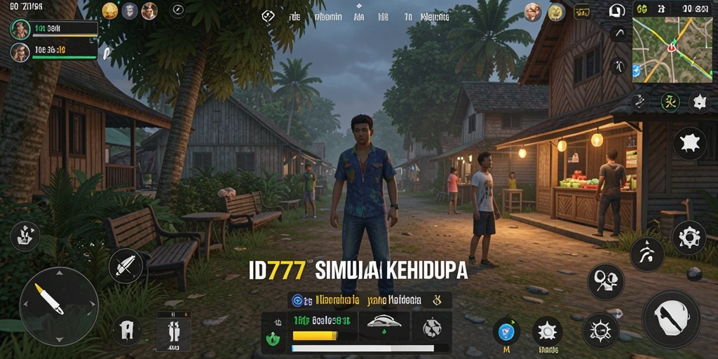 Screenshot gameplay ID777 menampilkan karakter dan lingkungan simulasi yang realistis.