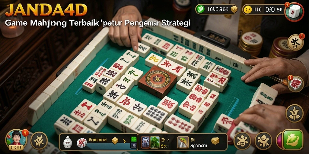 Tampilan utama gameplay JANDA4D dengan aksi Mahjong yang seru.