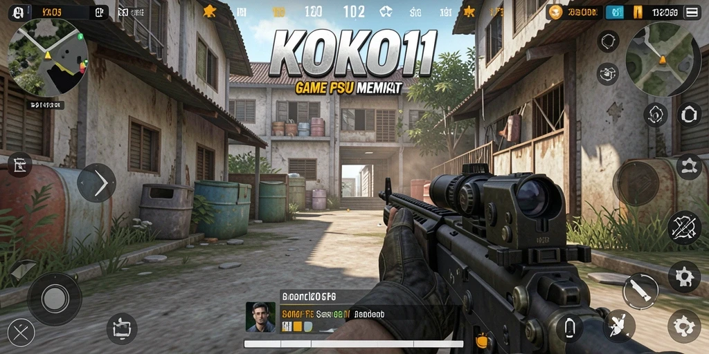 Screenshot gameplay KOKO11 dengan aksi menembak yang seru.
