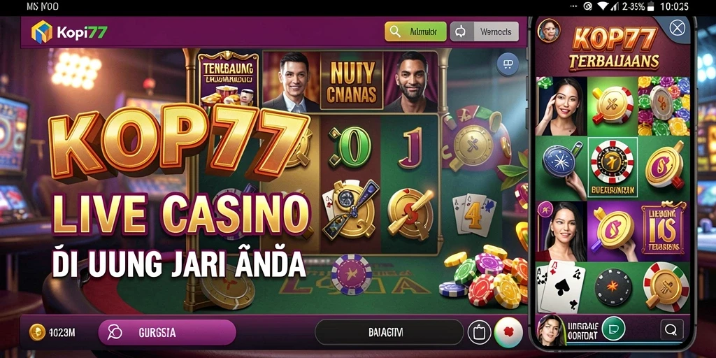 Tampilan permainan Live Casino yang seru dan interaktif di KOPI77.