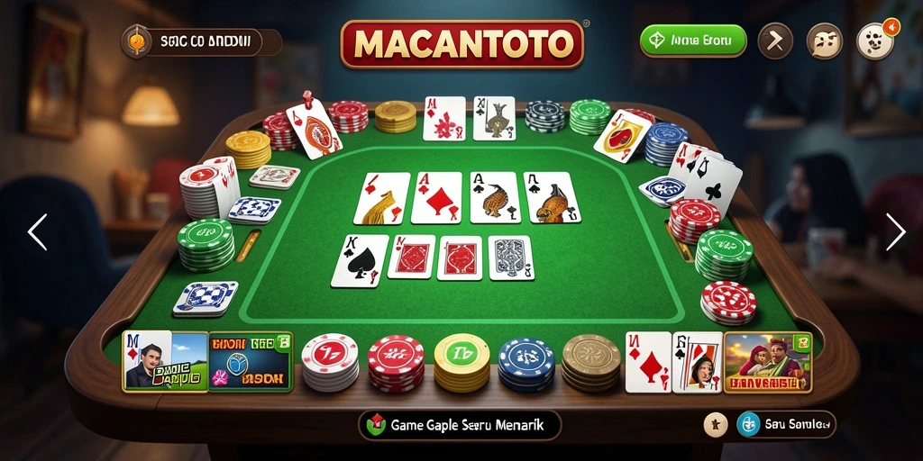 Screenshot gameplay seru dari game Gaple MACANTOTO.