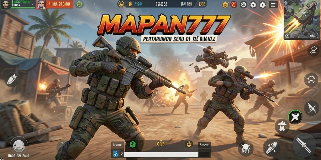 Screenshot MAPAN777 menunjukkan aksi mendebarkan dalam pertarungan Battle Royale.