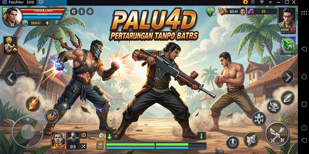 Tampilan seru gameplay PALU4D yang penuh aksi pertarungan.