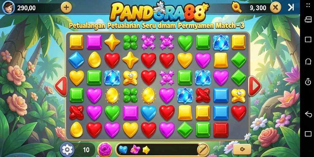 Tampilan gameplay seru dari PANDORA88 dengan kombinasi permata yang menawan.