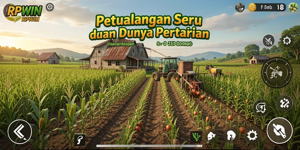 Gameplay seru RPWIN dengan aktivitas pertanian yang beragam.