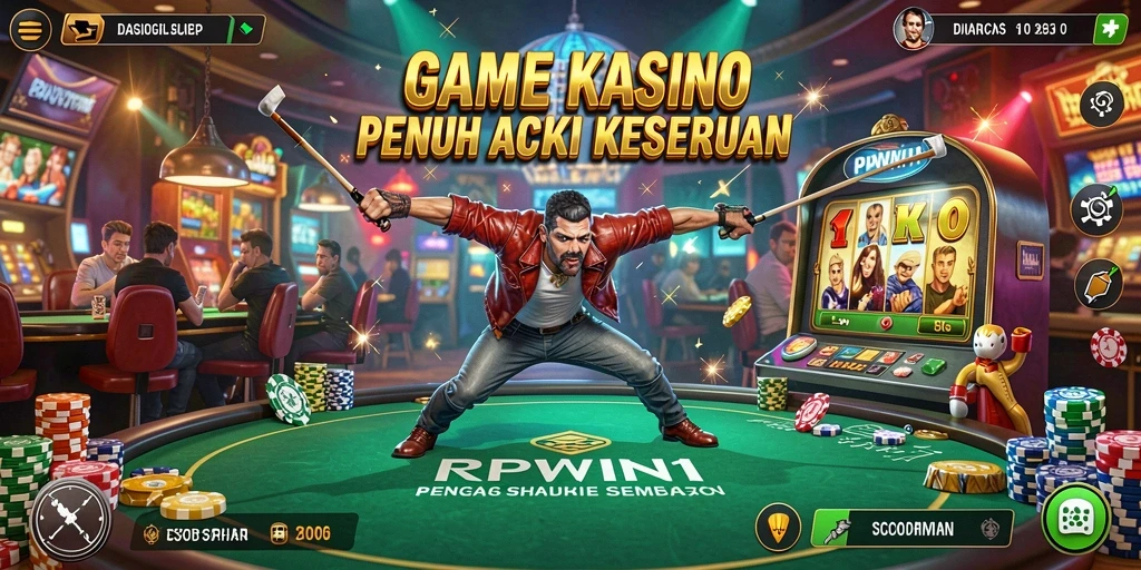 Screenshot utama RPWIN1 menampilkan gameplay kasino yang seru dan interaktif.