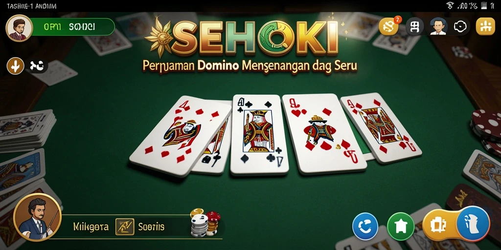 Tampilan gameplay SEHOKI dengan domino yang menarik.