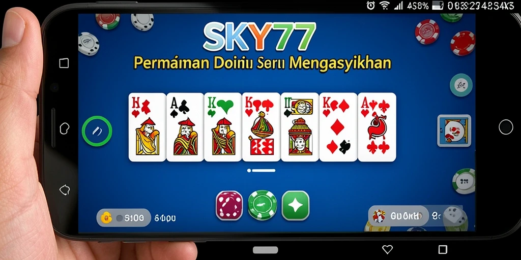 Tampilan permainan Domino yang menarik dengan antarmuka yang user-friendly.