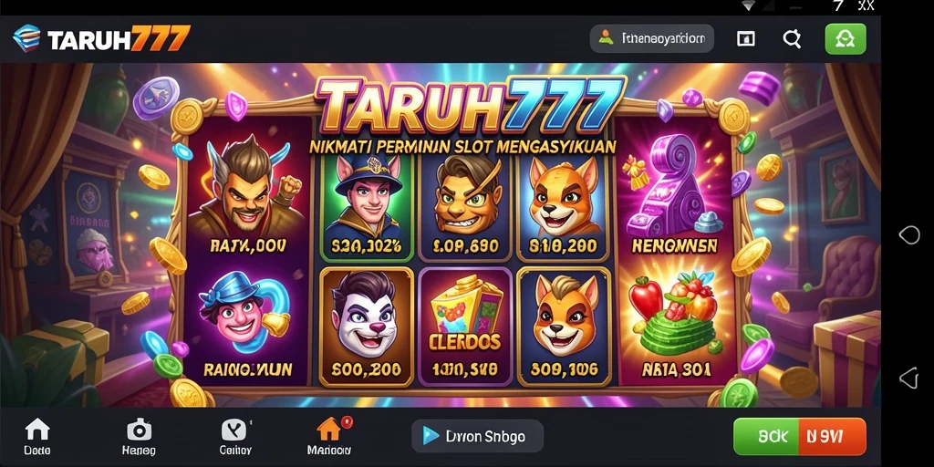 Screenshot TARUH777 menampilkan keseruan permainan Slot yang menarik.