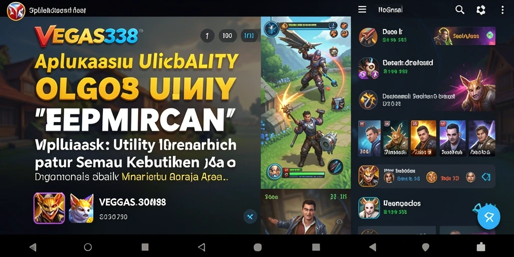 Tampilan aplikasi VEGAS338 dengan fitur utility yang lengkap dan intuitif.