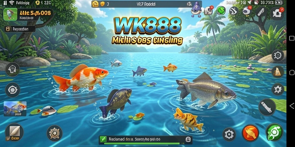 Tampilan gameplay <strong>WK888</strong> menunjukkan aksi memancing yang menarik dan menantang.