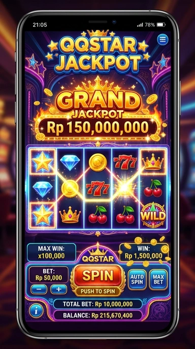 Screenshot antarmuka utama aplikasi qqstar.